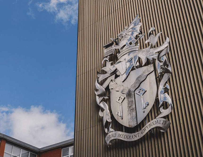 Cardiff Met Logo on building